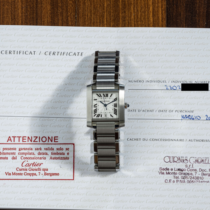 CARTIER TANK FRANCAISE 2302 CON GARANZIA ITALIANA